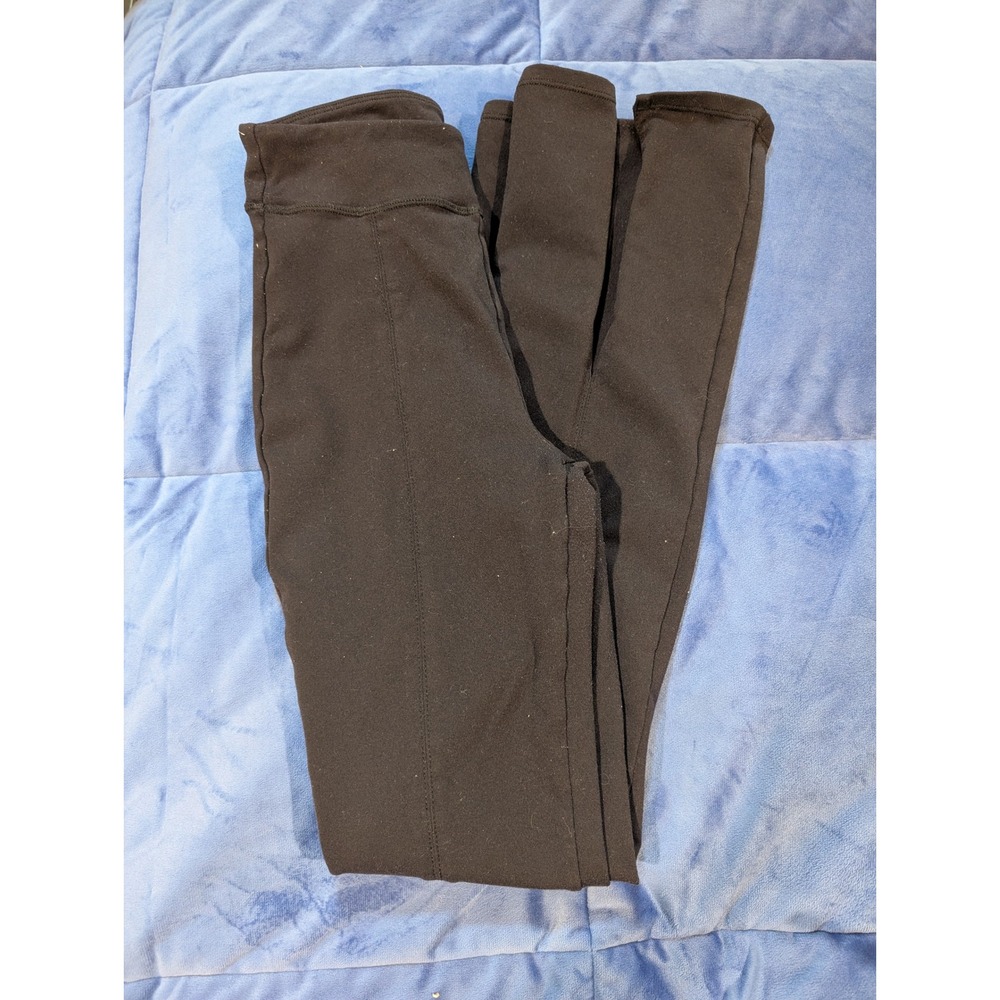 Alo Yoga Black High Waist Airbrush Front Split Flare Leggings Pants -‎ Size XS